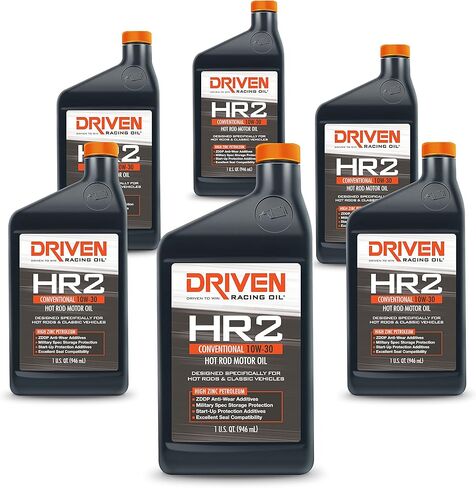 Driven Racing Oil HR-2 10w-30 Motor Oil (6 Quart Pack) Hot Rod Classics Camshaft Protection Storage Protection ZDDP Prevent Dry Starts in Kuwait