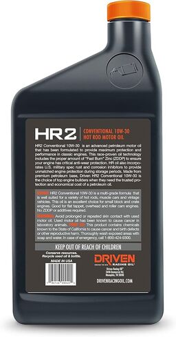 Driven Racing Oil HR-2 10w-30 Motor Oil (6 Quart Pack) Hot Rod Classics Camshaft Protection Storage Protection ZDDP Prevent Dry Starts in Kuwait