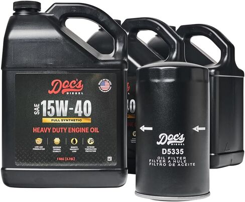 Doc's Diesel 5.9L and 6.7L Cummins Oil Change Kit for RAM 2500, 3500, 4500, 5500 1989-2024, 15W-40 Full Synthetic Engine Oil | 3-Gallon in Saudi Arabia