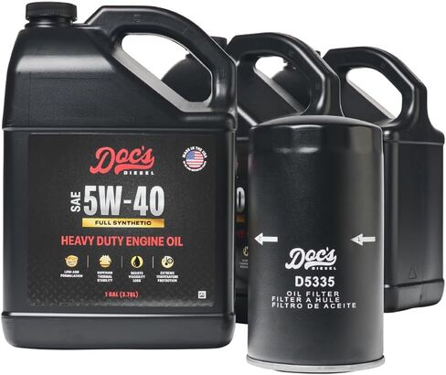 Doc's Diesel 5.9L and 6.7L Cummins Oil Change Kit for RAM 2500, 3500, 4500, 5500 1989-2024, 15W-40 Full Synthetic Engine Oil | 3-Gallon in Saudi Arabia
