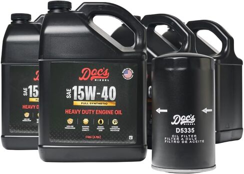 Doc's Diesel 5.9L and 6.7L Cummins Oil Change Kit for RAM 2500, 3500, 4500, 5500 1989-2024, 15W-40 Full Synthetic Engine Oil | 3-Gallon in Saudi Arabia