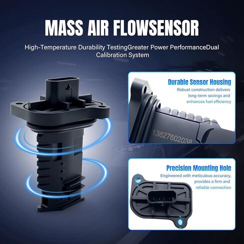 13627602038 Mass Air Flow MAF Sensor Compatible with BMW 2.0L L4 228i, 320i, 328i, 428i, 528i, M3, M4, M5, M6, X1, X3, X4, X5, Z4, i8 Mini Cooper Base Replaces 0280218266 in Saudi Arabia