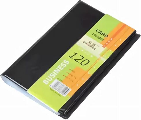 PU Leather Business Card Organizer Book Holder Binder Business Card Storage Book Portable Business Card Holder Book 120 Card Capacity Black in Saudi Arabia