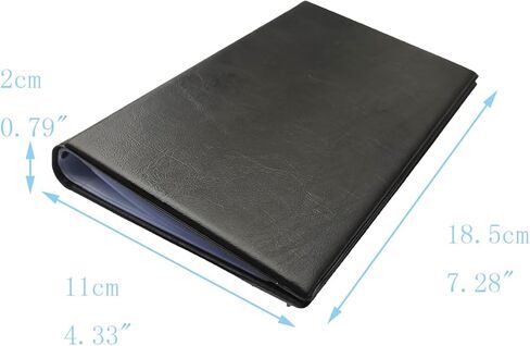 PU Leather Business Card Organizer Book Holder Binder Business Card Storage Book Portable Business Card Holder Book 120 Card Capacity Black in Saudi Arabia