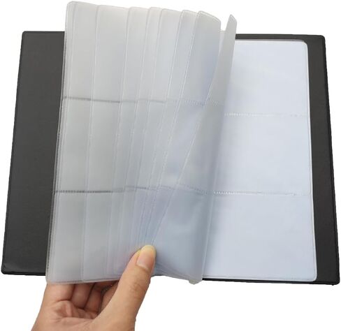 PU Leather Business Card Organizer Book Holder Binder Business Card Storage Book Portable Business Card Holder Book 120 Card Capacity Black in Saudi Arabia
