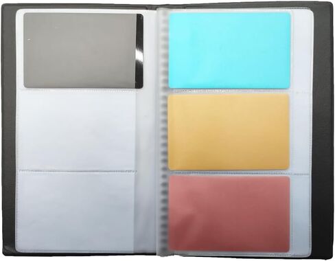 PU Leather Business Card Organizer Book Holder Binder Business Card Storage Book Portable Business Card Holder Book 120 Card Capacity Black in Saudi Arabia