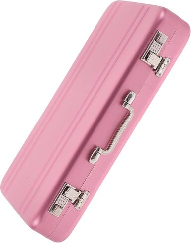 BESPORTBLE Mini Briefcase Business Card Holder Pink Small Portable Card Case Organizer for Office Networking and Desktop Storage Secure Snap Closure Index Box in Kuwait