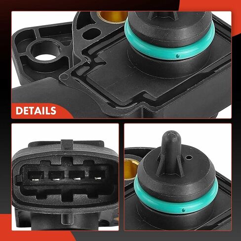 A-Premium Manifold Pressure (MAP) Sensor [4 Pins] Compatible with Volvo S60 2003-2005 2.4L, V70 2003-2007 2.4L, Replace# 261230092 in Kuwait