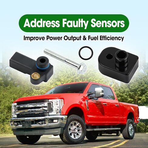 MAP Manifold Absolute Pressure Sensor Kit Compatible with Ford F-250 F-350 Super Duty 6.7L Diesel 2011-2019 Replace BC3Z-9F479-A BC3Z-9F479-B BC3Z9F479B CX2372, with Black Spacer & Screw in Saudi Arabia