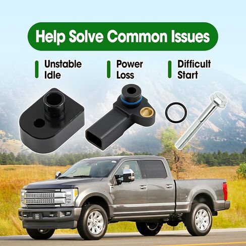 MAP Manifold Absolute Pressure Sensor Kit Compatible with Ford F-250 F-350 Super Duty 6.7L Diesel 2011-2019 Replace BC3Z-9F479-A BC3Z-9F479-B BC3Z9F479B CX2372, with Black Spacer & Screw in Saudi Arabia