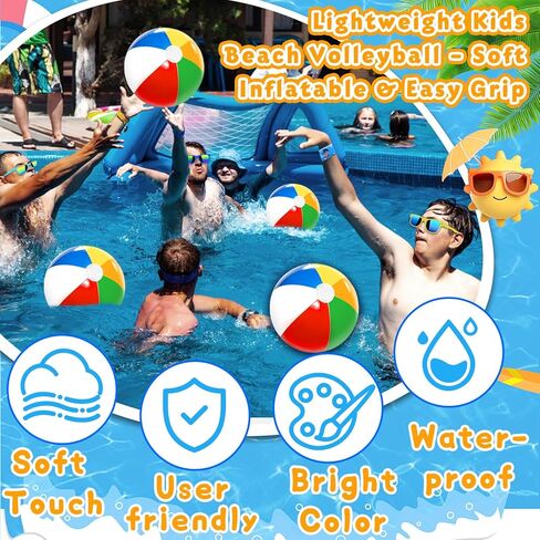 Pool Party Favors Summer Party Favors for Kids, Beach Toys for Kids 3-8 8-12 Include Beach Balls, Sunglasses, Summer Straws, Bubble Wands Pool Party Supplies in Saudi Arabia