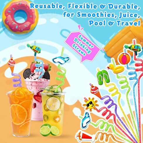 Pool Party Favors Summer Party Favors for Kids, Beach Toys for Kids 3-8 8-12 Include Beach Balls, Sunglasses, Summer Straws, Bubble Wands Pool Party Supplies in Saudi Arabia