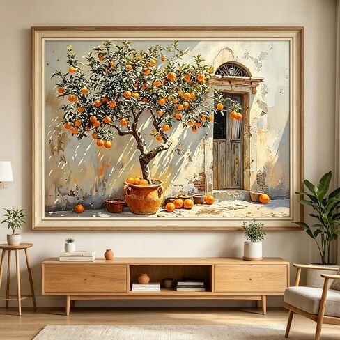 CSZPPQAF Orange Tree Paint by Number Kit for Adults, Fruit Paint by Number Kits on Canvas, DIY Color Vintage Oil Painting for Farmhouse Kitchen Living Room Bedroom Decor 12X16inch in Saudi Arabia
