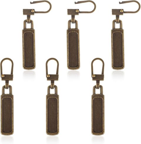 6Pcs Zipper Pull, Zipper Pulls Replacement for Jacket Purse Backpack Boots Suitcase Luggage, Universal Slider Handle Mend Kit (Bronze) in Kuwait