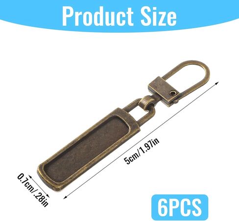 6Pcs Zipper Pull, Zipper Pulls Replacement for Jacket Purse Backpack Boots Suitcase Luggage, Universal Slider Handle Mend Kit (Bronze) in Kuwait