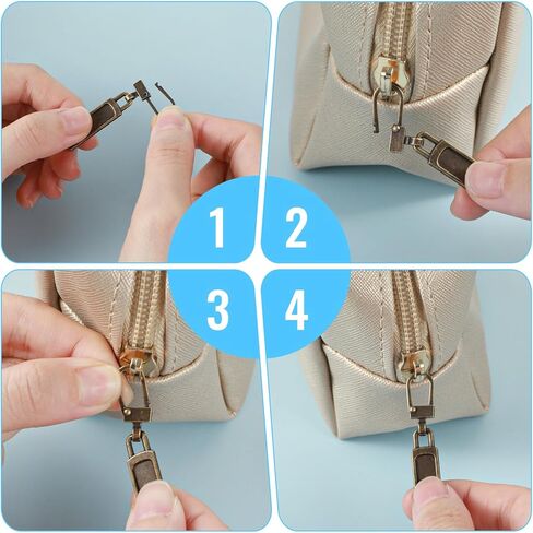 6Pcs Zipper Pull, Zipper Pulls Replacement for Jacket Purse Backpack Boots Suitcase Luggage, Universal Slider Handle Mend Kit (Bronze) in Kuwait