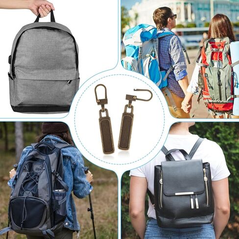 6Pcs Zipper Pull, Zipper Pulls Replacement for Jacket Purse Backpack Boots Suitcase Luggage, Universal Slider Handle Mend Kit (Bronze) in Kuwait
