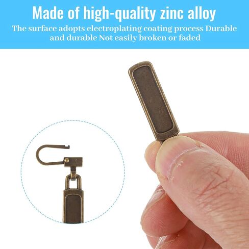 6Pcs Zipper Pull, Zipper Pulls Replacement for Jacket Purse Backpack Boots Suitcase Luggage, Universal Slider Handle Mend Kit (Bronze) in Kuwait