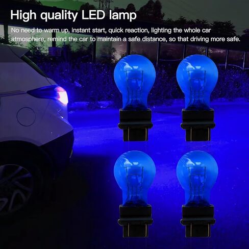 4-Pack Blue 3157 Bright Light Bulbs Car Auto Signal Turn Backup S8 Miniature Lamp 3157NALL 3757ALL in Kuwait