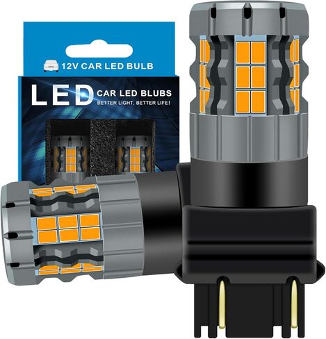 مصابيح إشارة الانعطاف LED 3157 متوافقة مع Honda Pilot 2009-2015 (أمامي)، لمبة 3357 3457، أصفر كهرماني، التوصيل والتشغيل، حزمة من 2 in Kuwait