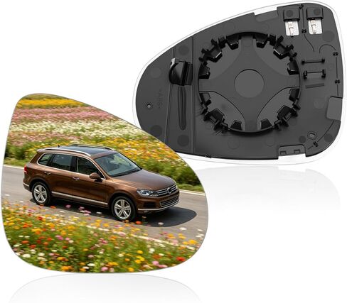 Right Passenger Side Heated Mirror Glass Replacement for Volkswagen VW Touareg 2011-2017,Exterior Side Rear View Mirror Replacement Glass in Saudi Arabia