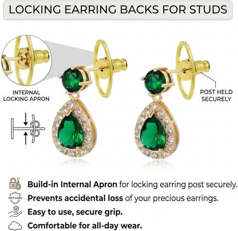 Earring Backs for Droopy Ears, DCRSLB 4PC Earring Lifter Backs for Heavy Earring Locking Earring Support Backs for Studs Large Secure Backings Replacements Lobe Lifter,Mixed Color in Saudi Arabia