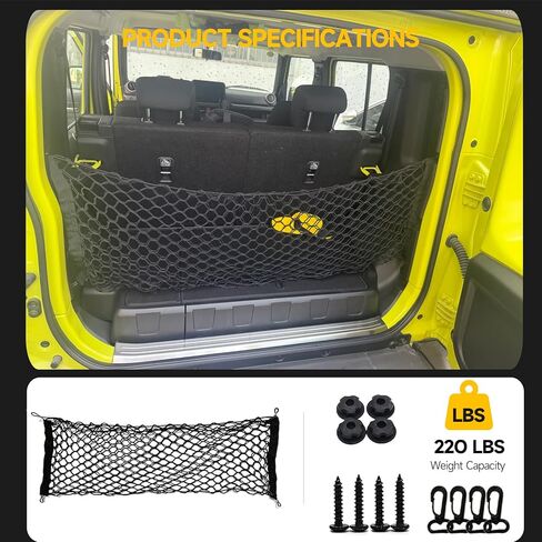 Rear Trunk Organizer Cargo Net Suitable for Suzuki Jimny 2019 2020 2021 2022 2023 2024 2025 JB64 JB74W Envelope Style Rear Trunk Mesh Cargo Storage Net Bag in Saudi Arabia