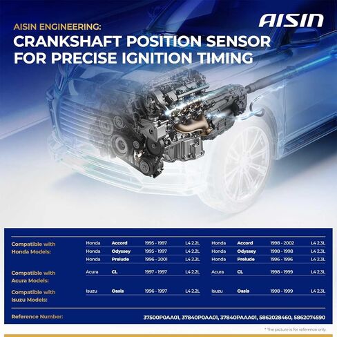 مستشعر موضع العمود المرفقي AISIN AFTERMARKET CKSAZ-00562 - متوافق مع Honda Accord 1995-2002، Odyssey 1996-1998، Prelude 1996-2001، Acura CL 1997-1999، Isuzu Oasis 1996-1999 - 2.2L 2.3L 3.0 لتر in Kuwait