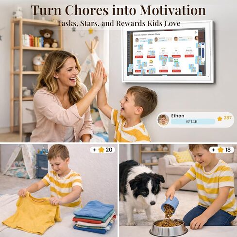 15.6" Electronic Wall Calendar & Digital Family Planner, 2K Smart Touchscreen Display with Video Call, Chore Chart & Shared Family Schedule, 4+64GB, Wall or Desk Mount, Interactive Calendar Organizer in Kuwait
