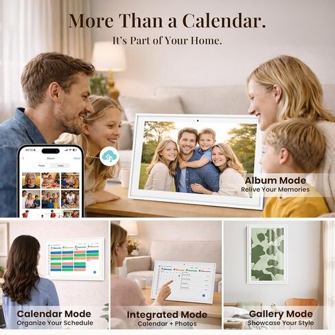 15.6" Electronic Wall Calendar & Digital Family Planner, 2K Smart Touchscreen Display with Video Call, Chore Chart & Shared Family Schedule, 4+64GB, Wall or Desk Mount, Interactive Calendar Organizer in Kuwait