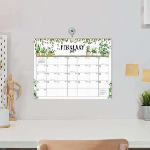 Wall Calendar 2026-2027 - Calendar 2026-2027, Jul. 2026 - Dec. 2027, 11" x 8.5", Wall Calendar 18 month with Twin-Wire Binding + Thick Paper - Plants in Kuwait