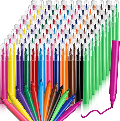 Mini Markers Bulk, 300 Pcs Colorful Markers Bulk Set with 12 Vibrant Colors, Portable Short Colored Pens for Artworks, Graffiti, Office & Craft Supplies in Kuwait