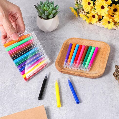 Mini Markers Bulk, 300 Pcs Colorful Markers Bulk Set with 12 Vibrant Colors, Portable Short Colored Pens for Artworks, Graffiti, Office & Craft Supplies in Kuwait