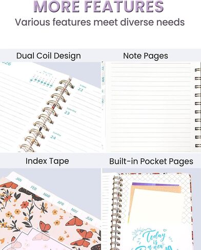 Academic Planner 2026, A5 Weekly & Monthly Calendar Planner with Elastic Strap, Monthly Tabs, Inner Pocket, 8.46"×6.1" Hardcover Daily Agenda Book with Foil-Stamped Cover for Teacher Student (Orange) in Kuwait