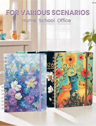 Academic Planner 2026, A5 Weekly & Monthly Calendar Planner with Elastic Strap, Monthly Tabs, Inner Pocket, 8.46"×6.1" Hardcover Daily Agenda Book with Foil-Stamped Cover for Teacher Student (Orange) in Kuwait