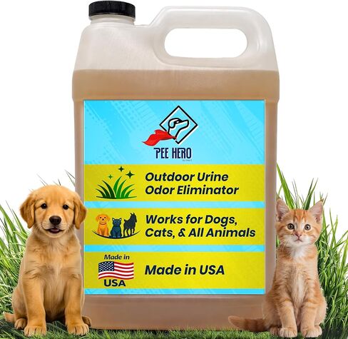 Urea-Z Pee Hero 1-Gallon Concentrate Urine Odor Eliminator- Removes Dog Urine Odor from Artificial Turf, Patio, Yard, Grass, Kennel, Concrete, Porch, Porch Potty | Makes 16 Gallons in Saudi Arabia