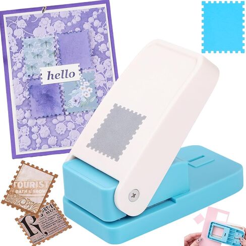 Stamp Punch, 1.5X1.25 inch Rectangle Postage Stamp Hole Punch, Stamp Punches for Paper Crafts, Stamp Shaped Hole Punch, Extra Strong Stanzer for Crafting DIY Scrapbooking Journaling Card Making in Kuwait