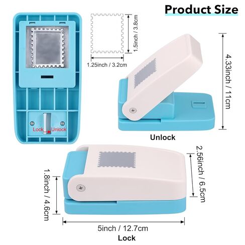 Stamp Punch, 1.5X1.25 inch Rectangle Postage Stamp Hole Punch, Stamp Punches for Paper Crafts, Stamp Shaped Hole Punch, Extra Strong Stanzer for Crafting DIY Scrapbooking Journaling Card Making in Kuwait
