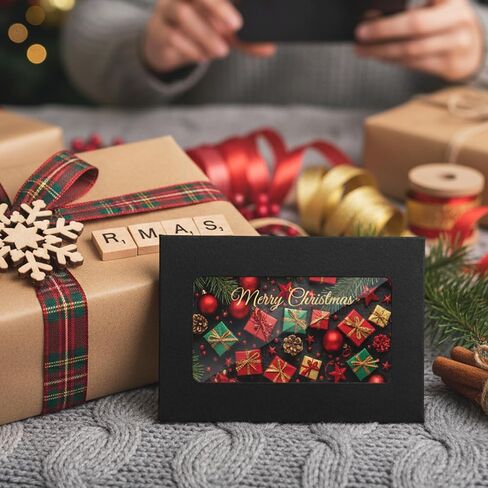 300 Pcs Window Gift Card Envelopes 4 x 2.8 Inch, Mini Envelopes with Heart Shaped Clasp for Business Party Greeting Invitation Cards Christmas Thanksgiving Gifts (Black) in Kuwait