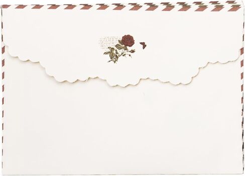 Elegant letter writing set: 8 Floral Print Airmail Envelopes, 10A5Sheets, 16 Sealing Stickers, 1 Gold Pen Love Botanical Theme Party Invitation (White flower print set) in Saudi Arabia