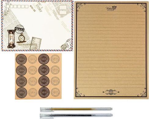 Elegant letter writing set: 8 Floral Print Airmail Envelopes, 10A5Sheets, 16 Sealing Stickers, 1 Gold Pen Love Botanical Theme Party Invitation (White flower print set) in Saudi Arabia