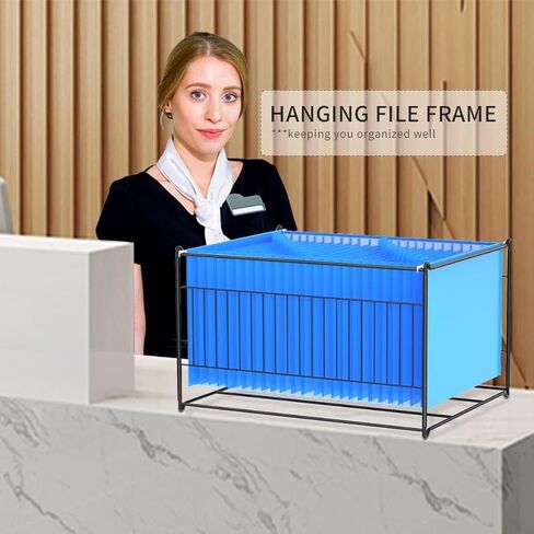 TOPCJ Hanging File Folder Frame, Heavy Duty Metal File Organizer for Letter & Legal Size, Sturdy Desktop File Holder for Cabinets, Desks/Drawers Home Office File Rack (Not Fit All Drawers) in Saudi Arabia