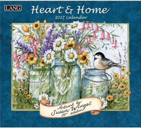 Lang Heart and Home 2027 Wall Calendar, Susan Winget Artwork, 12-Month Monthly Hanging Calendar with Brass Grommet, 13.4" x 12" Closed, 13.4" x 24" Open, January-December 2027 in Saudi Arabia