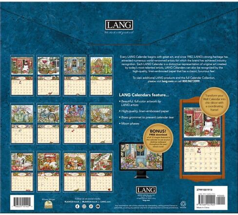 Lang Heart and Home 2027 Wall Calendar, Susan Winget Artwork, 12-Month Monthly Hanging Calendar with Brass Grommet, 13.4" x 12" Closed, 13.4" x 24" Open, January-December 2027 in Saudi Arabia