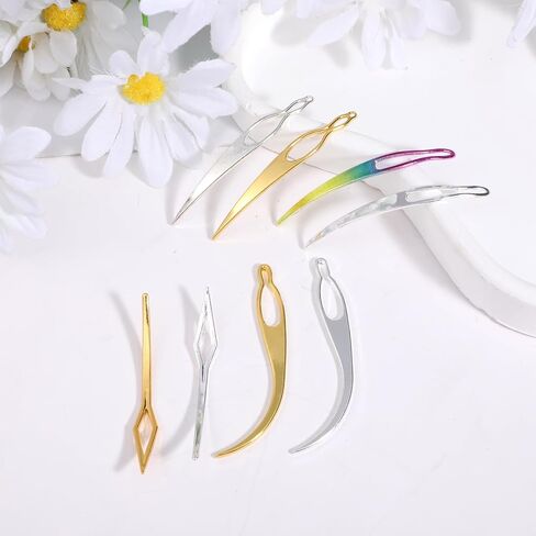 8PCS Interlocking Tool for Locs, 4 Colors Loc Crochet Needle, Portable Crochet Needle for Locs, for Dreadlocks, Hair Extensions, Securing Braids (Curved, Rhomboid) in Kuwait