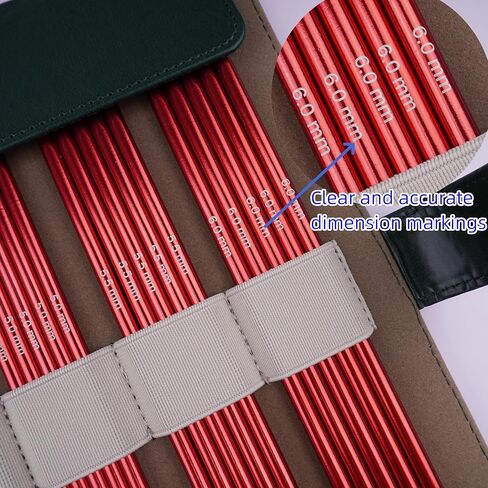 WAZAIGUR 50pcs Aluminum Double Pointed Knitting Needles Set - 7.9 Inch 10 Sizes Knitting Needles 2.5mm-6mm in Saudi Arabia