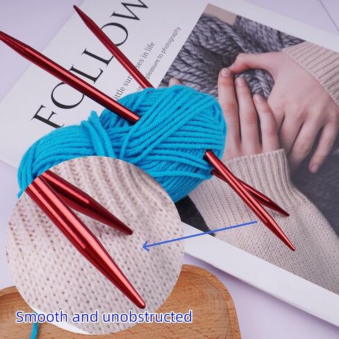 WAZAIGUR 50pcs Aluminum Double Pointed Knitting Needles Set - 7.9 Inch 10 Sizes Knitting Needles 2.5mm-6mm in Saudi Arabia