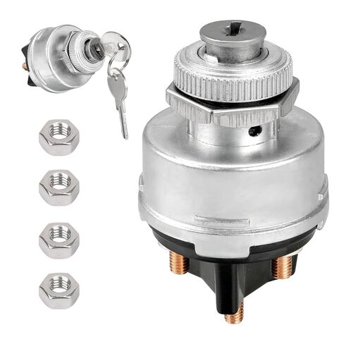 85936 Universal Ignition Switch with Key, 4-Position, Heavy Duty Metal Housing, for Cars, Trucks, Tractors, Trailers, Forklifts in Saudi Arabia