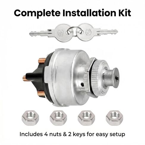 85936 Universal Ignition Switch with Key, 4-Position, Heavy Duty Metal Housing, for Cars, Trucks, Tractors, Trailers, Forklifts in Saudi Arabia