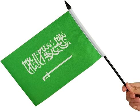 US American & Saudi Arabia Friendship Table Flag, Arabian Flags For Room Display, US Arabia Desk Flag,US Arabia Twin Desk Flag Set- USA Saudi Arabia Combination Flag in Kuwait
